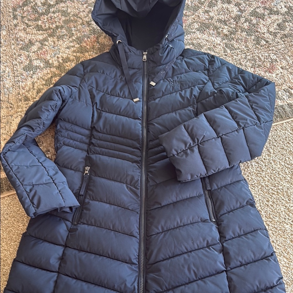 Polo Ralph Lauren puffer coat size  M women’s navy blue